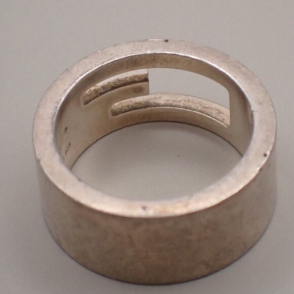 GUCCI G Logo Ring Sterling Silver Size JP 8 US 4.5 Italy Accessory - Picture 13 of 15